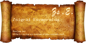Zsigrai Eszmeralda névjegykártya