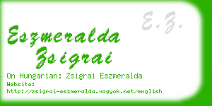 eszmeralda zsigrai business card